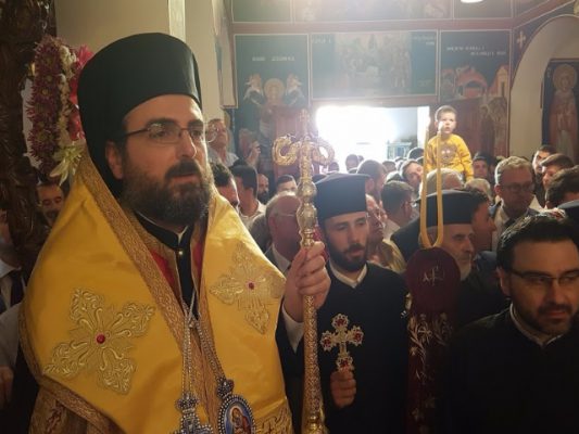 Peshkopi i ri i caktuar në Elbasan gjatë ceremonisë së inagurimit. Foto: orthodoxalbania.org