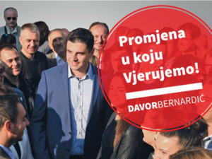 Davor Bernardic në posterin e fushatës së tij për kreun e PSD. Foto: Facebook