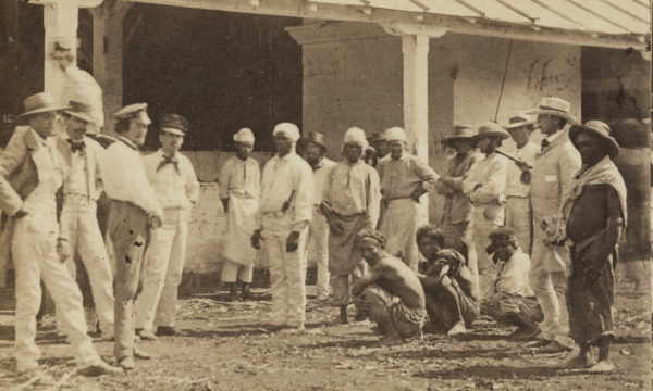 Punëtorë të skllavëruar afrikanë dhe Indianë në një plantacion në Kubë të fotografuar në vitin 1863. Foto Kortezi: Cuban Heritage Collection, University of Miami Libraries