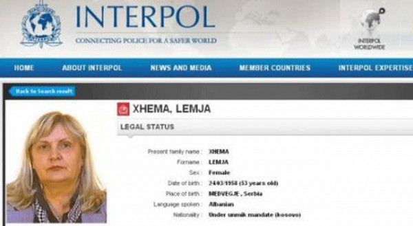Lajmërimi i Interpolit për arrestimin e Lemja Xhemës.