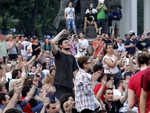 Protesta antiqeveritare në Shkup, Foto arkive: AP / Boris Grdanoski